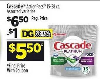 Dollar General Cascade actionpacs offer