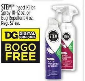 Dollar General Stem insect killer spray or bug repellent offer