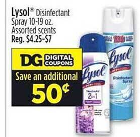 Dollar General Lysol disinfectant spray offer