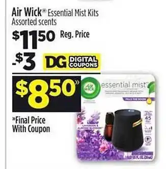 Dollar General Air wick essential mist kits assorted scents offer
