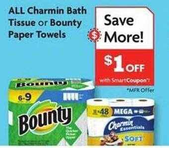 Family Dollar All charmin bath tissue or bounty paper towels offer