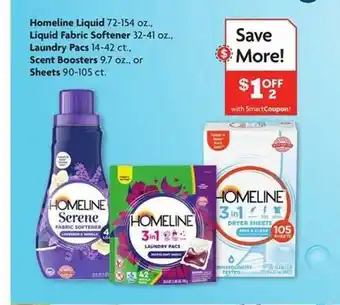 Family Dollar Homeline liquid, liquid fabric softener, laundry pacs, scent boosters or sheets offer