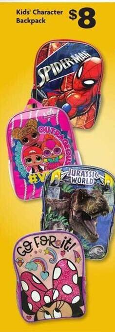 Family Dollar Kids' character backpack offer