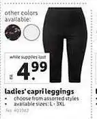 Lidl Ladies' capril leggings offer