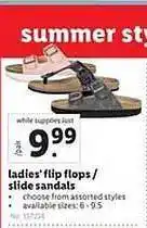 Lidl Ladies' flip flops slide sandals offer