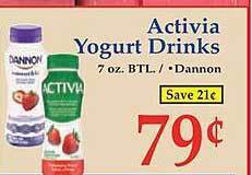 Market Basket Activia yogurt drinks offer