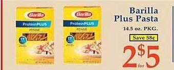Market Basket Barilla plus pasta offer