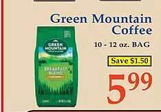 Market Basket Green mountain coffee offer