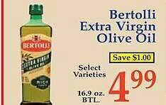 Market Basket Bertolli extra virgin olive oil offer