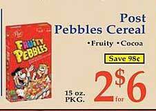 Market Basket Post pebbles cereal offer