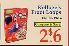 Market Basket Kellogg's froot loops offer