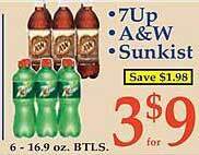 Market Basket 7up, a&w, sunkist offer