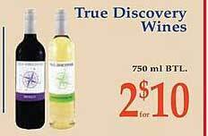 Market Basket True discovery wines offer