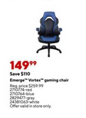 Staples Emerge vortex gaming chair offer