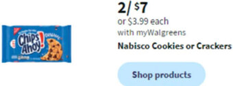 Walgreens Nabisco Cookies or Crackers offer