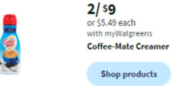 Walgreens Coffee-Mate Creamer offer