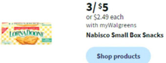 Walgreens Nabisco Small Box Snacks offer