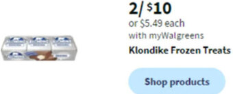 Walgreens Klondike Frozen Treats offer