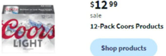 Walgreens 12-Pack Coors Products offer