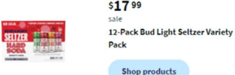 Walgreens 12-Pack Bud Light Seltzer Variety pack offer