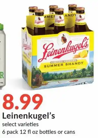 Hy-Vee Leinenkugel's 6 Pack 12 Fl oz Bottles Or Cans offer
