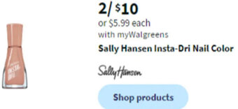 Walgreens Sally Hansen Insta-Dri Nail Color offer