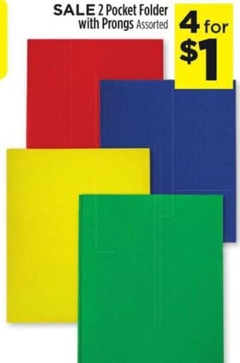 Dollar General 2 Pocket Folder With Prongs offer
