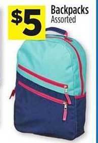 Dollar General Backpacks assorted offer