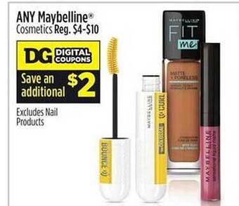 Dollar General Any maybelline cosmetics offer