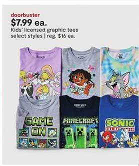 JC Penney Kids' licensed graphic tees select styles offer