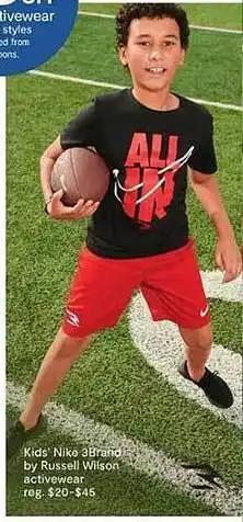 JC Penney Kids' nike b3brand by russell wilson activewear offer