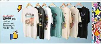 JC Penney Juniors' graphic tees select styles offer