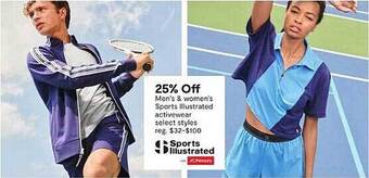 JC Penney Men's & women's sports illustrated activewear select styles offer