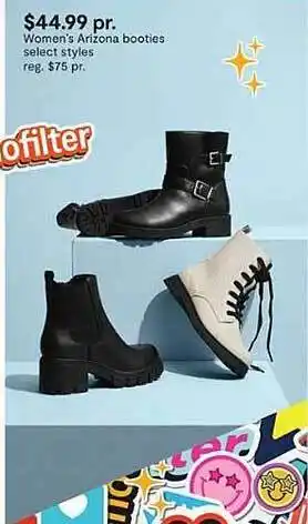 JC Penney Women's arizona booties select styles offer