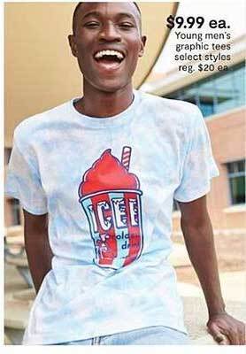 JC Penney Young men's graphic tees select styles offer