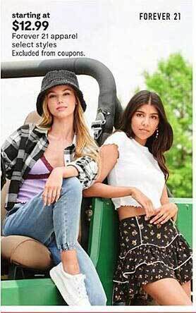 JC Penney Forever 21 apparel select styles offer