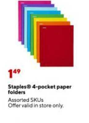 Staples Staples 4-pocket paper folders offer