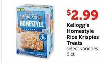 Fareway Kellogg's homestyle rice krispies treats offer
