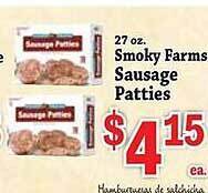 Food Depot Smoky farms sausage patties offer