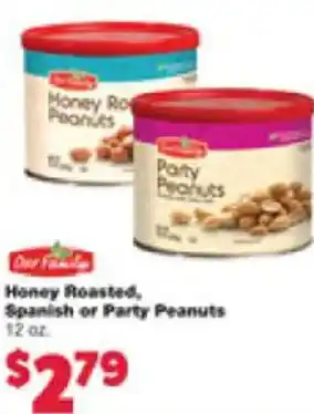 Dan's Supermarket Honey Roasted, Spanish or Pastry Peanuts 12 oz. offer