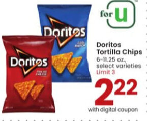 Albertsons Doritos Tortilla Chips 6-11.25 Oz. offer