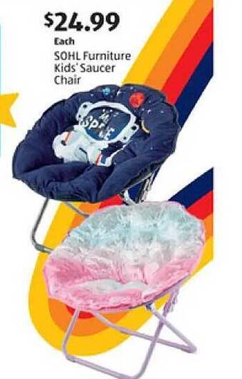 Aldi Sohl furniture kids' saucer chair offer
