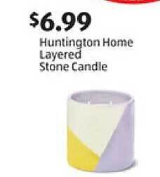 Aldi Huntington home layered stone candle offer
