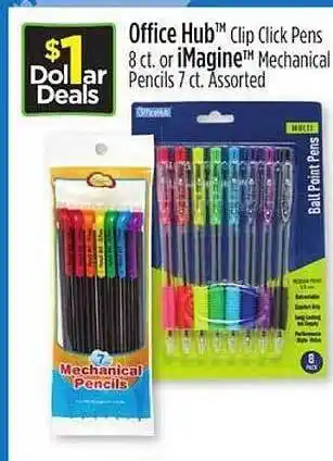 Dollar General Office hub click pens or imagine mechanical pencils offer