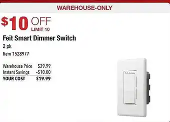Costco Feit smart dimmer switsh offer