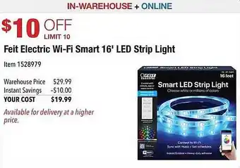 Costco Fei electric wi-fi smart 16' led strip light offer