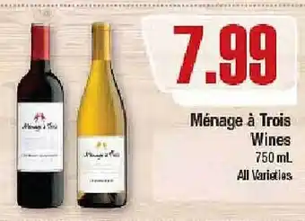 Ménage à trois wines
