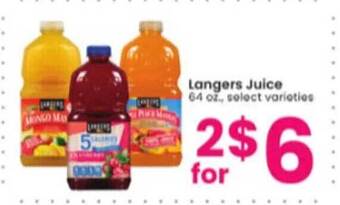 Albertsons Langers juice offer