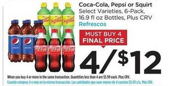 Foods Co Coca-cola, pepsi or squirt offer