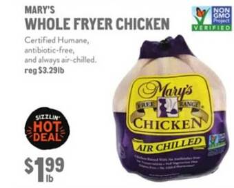 New Seasons Market Mary's whole fryer chicken offer
